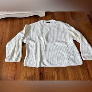 CreamWhite Cable Knit Sweater